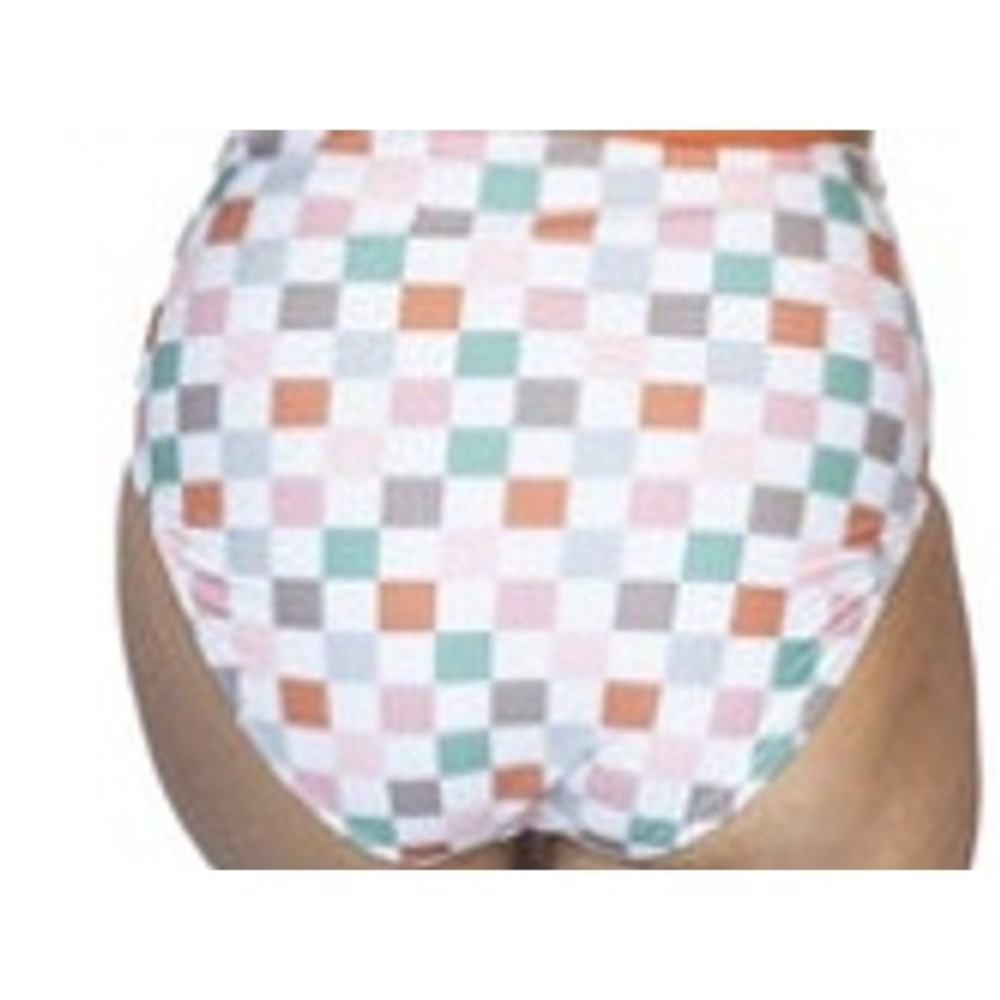 JANELA BAY High Cut Seamless Swim Bottoms Womens Large Multi Checkered - Picture 3 of 11